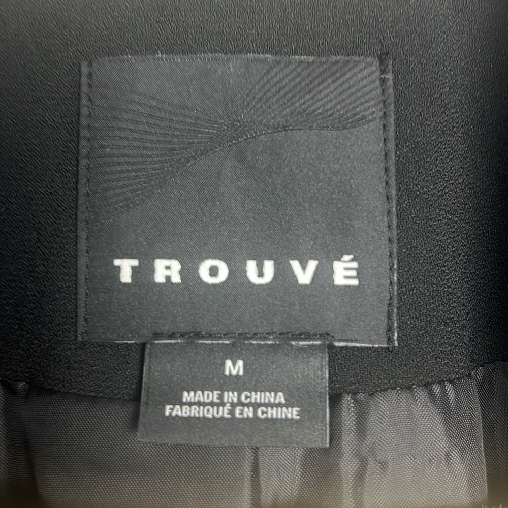 Trouve Women's Medium Black Removable Lapel‎ Zipper Detail Blazer - Picture 6 of 7